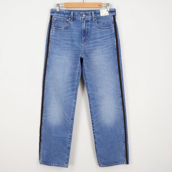 J.Crew Mid Rise Relaxed Straight Jean with Suede Stripe Size 27 NWT - Picture 2 of 9